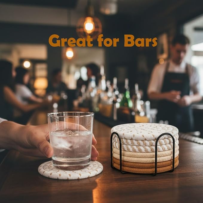 8 Pack Absorbent Coasters Set for Drinks - Image 6