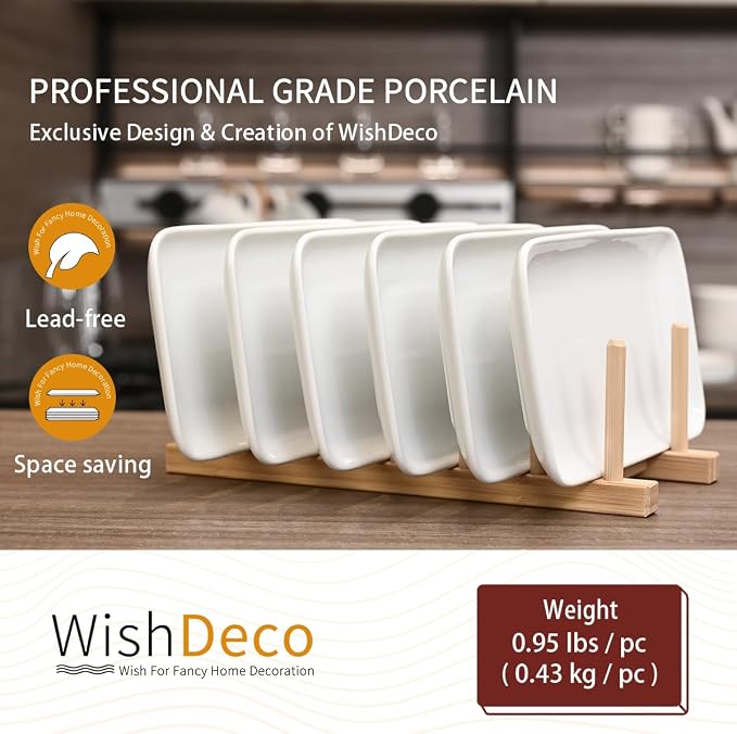 Small Rectangle Plates Set of 6, Ceramic Sushi Plates, Serving Plate - Image 4