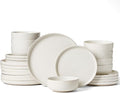 Famiware Milkyway 24-Piece Stoneware Dinnerware Set, Matte Beige White | Plates by Famiware