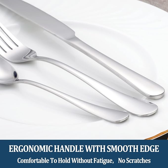 32 Piece Dinner Forks Set, Food-Grade Stainless Steel Silverware Forks - Image 5