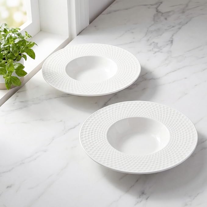 Creative home decor ceramic wide-rimmed soup bowls/plates, 10.5 oz pasta bowl - Image 6
