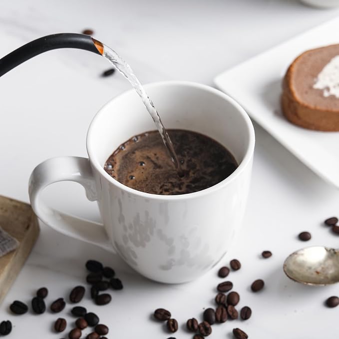 16OZ Ceramic Coffee Mugs Set, Large White Coffee Cups - Image 2