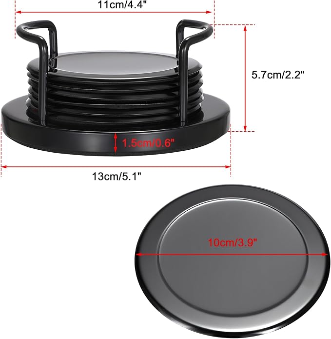 JUXYES Set of 6 Stainless Steel Metal Round Coaster - Image 3