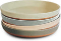 MORA Ceramic Flat Pasta Bowl Set of 4-35oz, Microwave Safe Plate by MORA