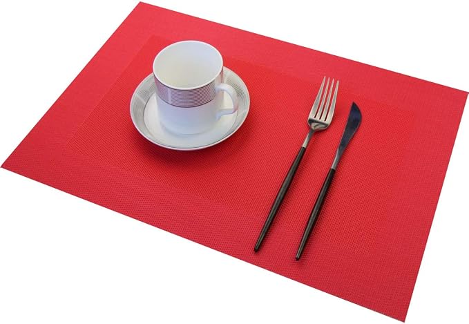 PIGCHCY Placemats Vinyl Washable Table Mats Elegant Non-Slip Placemats - Image 6