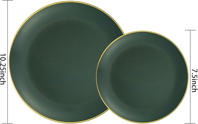 PULOTE 100PCS Green Plastic Plates - Image 2