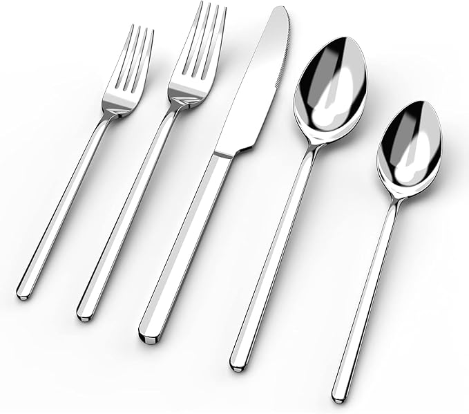 Silverware Set, 10 Piece Flatware Cutlery Set by KINGSTONE