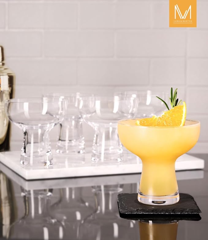 Martini Glasses Set of 4, Coupe Cocktail Glasses - Image 4