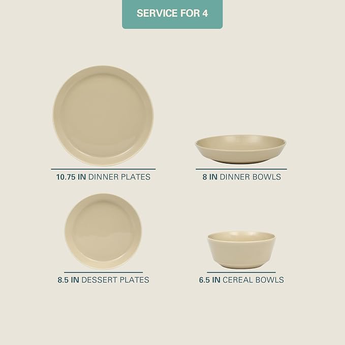 Gibson Home Summer Shades 16 Piece Plates and Bowls Dishes Service - Image 2