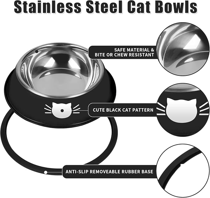 Serentive 2 Pcs Non-Slip Stainless Steel Small Food Bowls - Image 3