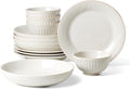Lenox French Perle Groove White Stoneware Dinnerware Set by Lenox