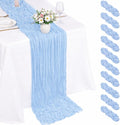 10 Pack Light Blue Cheesecloth Table Runner 22x120 Inch Boho Gauze Table Runner by Fwxdbwyl