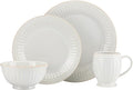 Lenox White French Perle Groove 4Pc Place Setting, 6.95 LB by Lenox