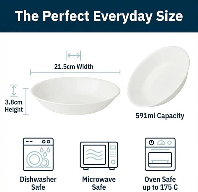 Corelle Vitrelle 6-Piece Bowl Set Triple Layer Glass and Chip Resistant - Image 3