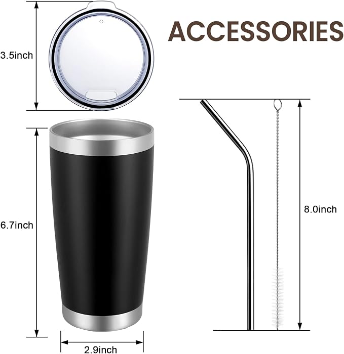 MEWAY 20oz Tumbler Double Wall Vacuum Insulated Travel Mug, Stainless Steel - Image 9