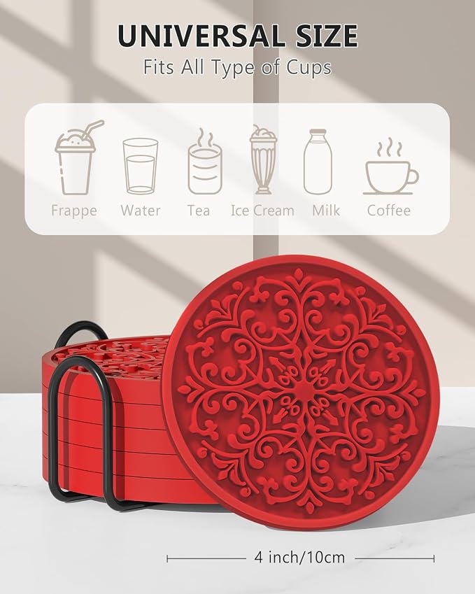Drink Coasters, Coasters Set of 6 - Image 2