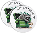Let’s Get This Bread Drink Cup Holder Coaster Set of 2, Funny Raccoon Dumpster by Unknown
