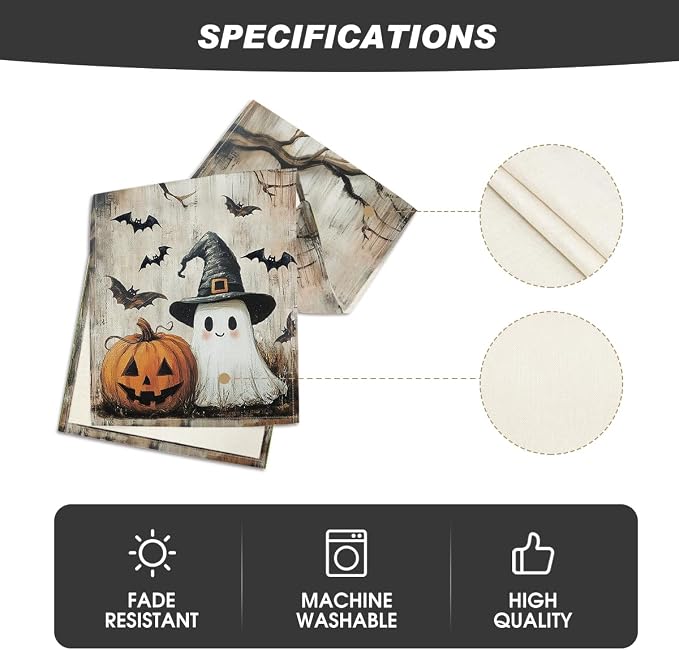 Artoid Mode 210 GSM Halloween Table Runner 13x60 Inch Home Party Decor | - Image 5