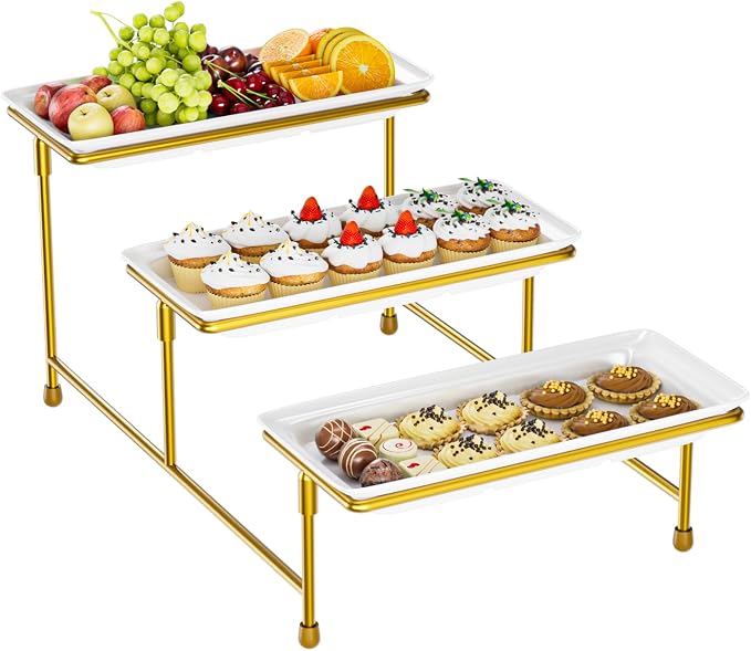 3 Tier Serving Tray, BPA Free Tiered Platter, Sturdy & Stable. by ABIGLIFTY