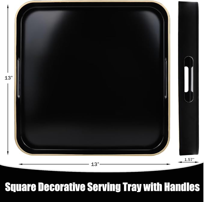 Black Square Decorative Tray - Image 3