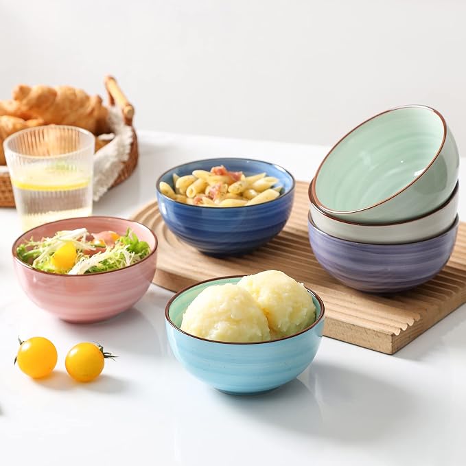 Selamica Ceramic 12 Oz Dessert Bowls Set, Small Cereal Bowls - Image 3