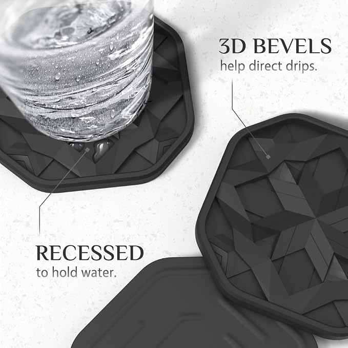 UMIRRO Silicone Drink Cup Coasters Set of 6 - Image 2
