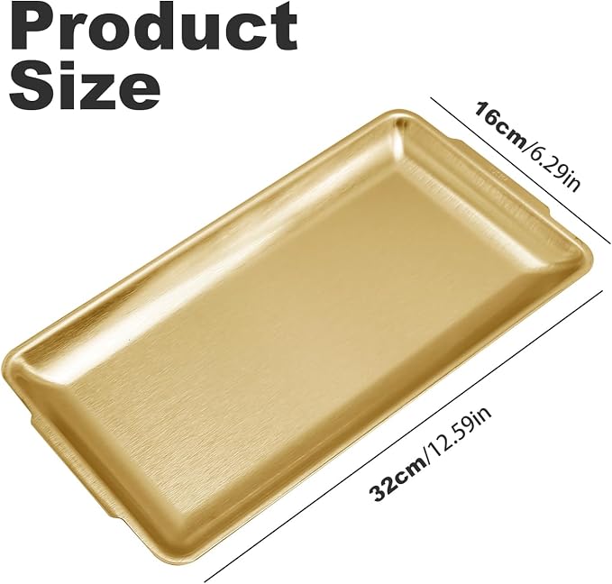 3Pcs 304 Stainless Steel Food Serving Tray, 12.6" Rectangular Serving Platters - Image 3