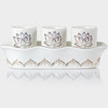 QINLANG White Buddhist 3 Altar Cups Set, Buddha Water Cup Set of 3, Ceramic by QINLANG