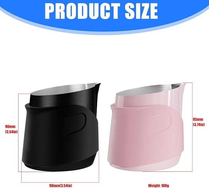 Handleless Frothing Jar Stainless Steel Construction Milk Frother Steamer Cup - Image 4