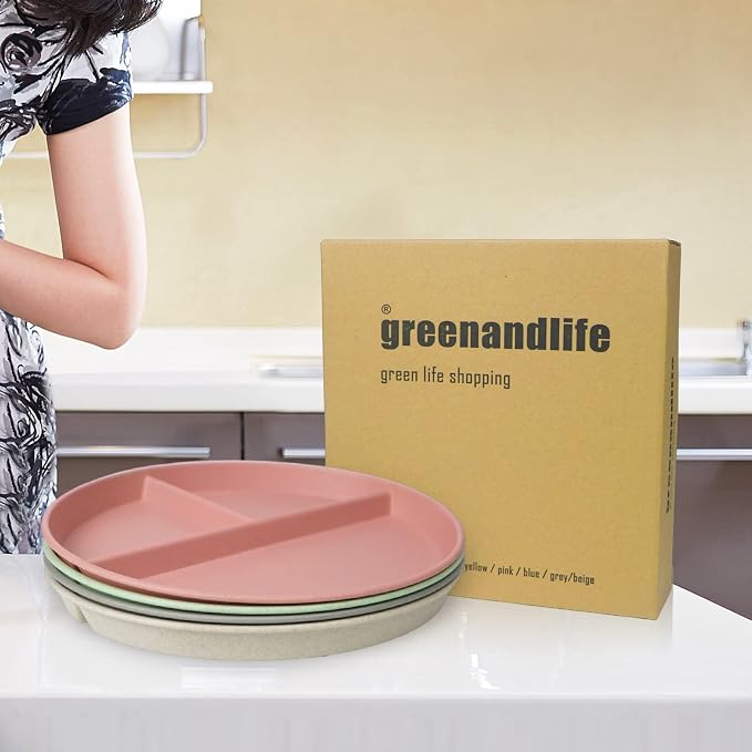 10 Inch 4PCS Unbreakable Portion Control Plates, Divided Plates - Image 6