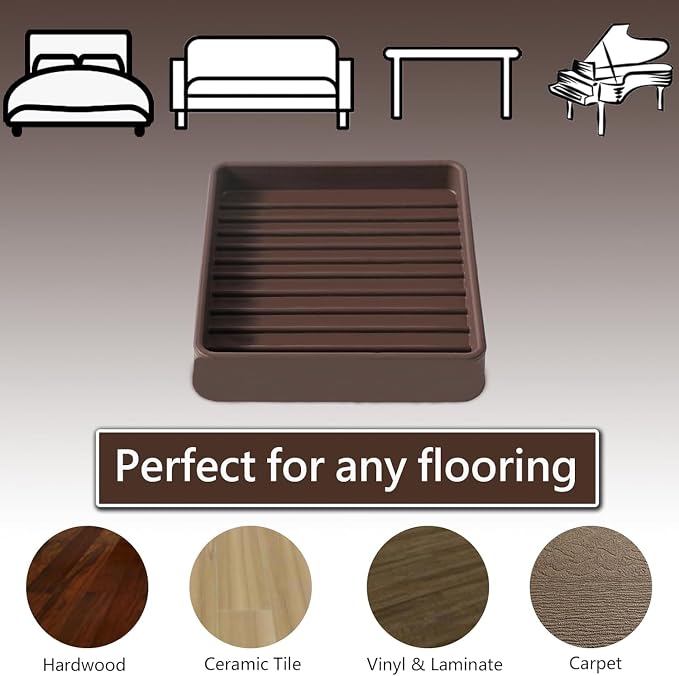 Jayen Non Slip Furniture Caster Cups Coasters Pads - Image 2