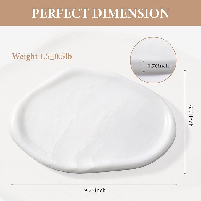 Luxurious White Marble Vanity Tray, Cloud Shape Serving Stone Key Tray - Image 3