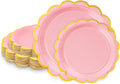 50 Pcs Pink Paper Plates Disposable, Dessert Cake Plates, by LIKAJON