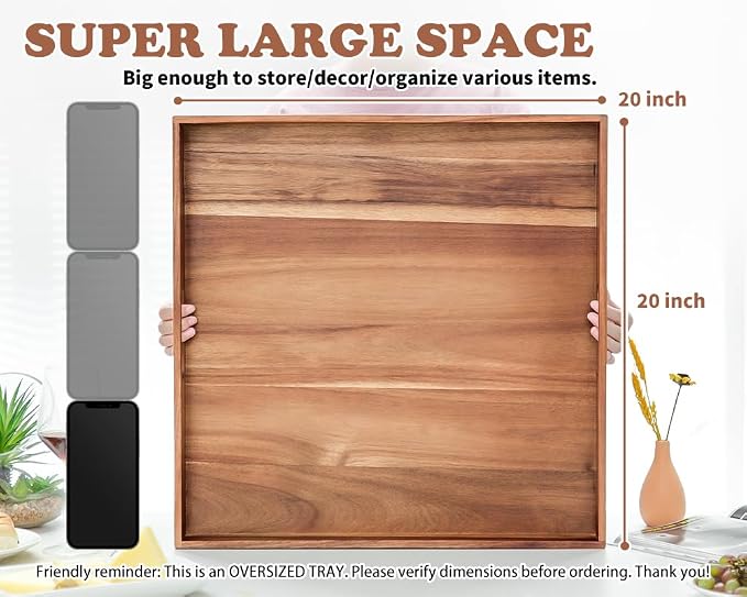 Large Ottoman Tray for Living Room, Appetizers - Image 4