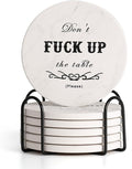 Funny Drink Coasters Ceramic Absorbent Coasters, Don't up The Table Coaster by wonlex