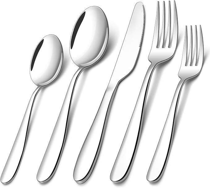 40-piece Silverware Set for 8, Stainless Steel Flatware Cutlery Set, Kitchen by Compralo