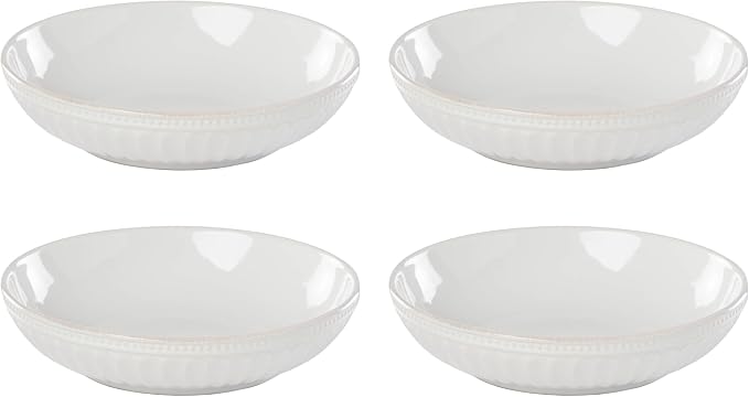 Lenox French Perle Groove White Stoneware Pasta Bowl Set by Lenox