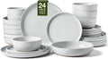 Famiware Milkyway 24-Piece Stoneware Plates and Bowls, Light Gray | Dinnerware by Famiware