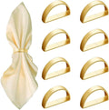 8 Pcs Matt Gold Napkin Rings by GERILKAI