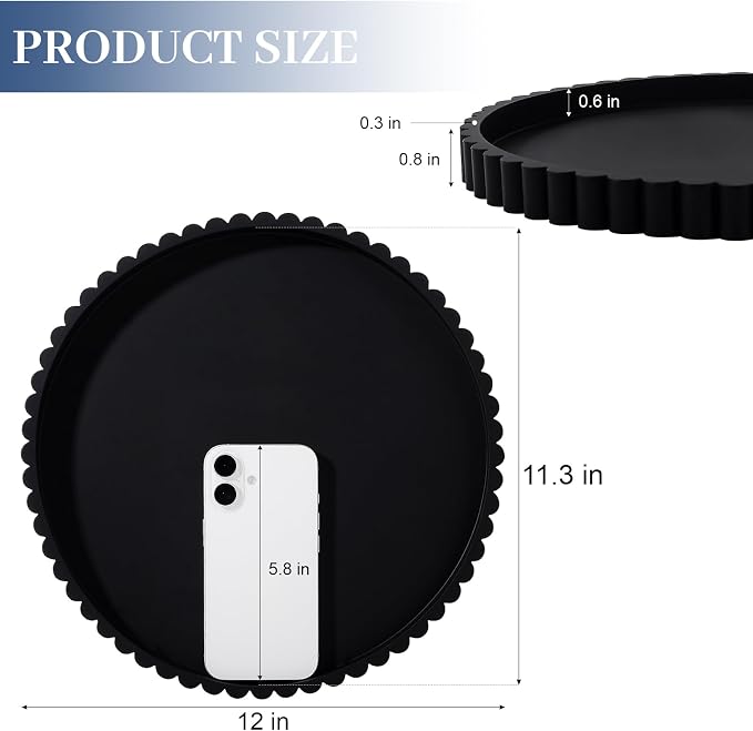 Round Bathroom Tray Perfume Organizer Coffee Table Decor, Heat-Resistant - Image 6