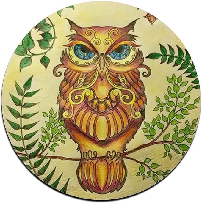Watercolor Owl Round Coaster Set - Image 3