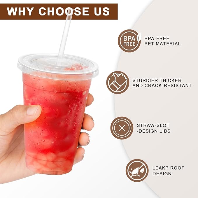 Lamosi 300 Pack 16 oz Plastic Coffee Cups - Image 3
