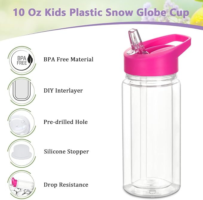 20 Pack 10 Oz Plastic Snow Globe Tumbler - Image 3