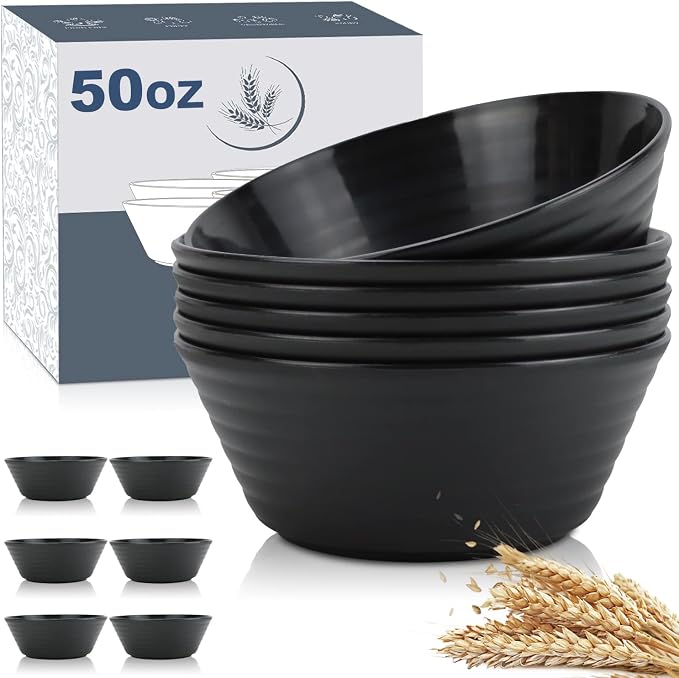 Wheat Straw Bowl Sets, Microwave and Dishwasher Safe Bowls, Alternative Plasic by WROVA