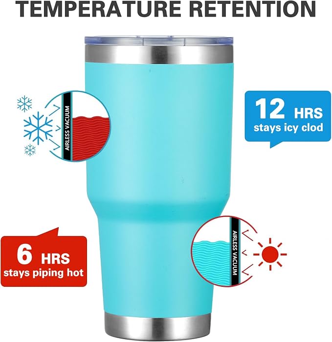 MEWAY 30oz Tumbler Double Wall Vacuum Insulated Travel Mug, Stainless Steel - Image 2