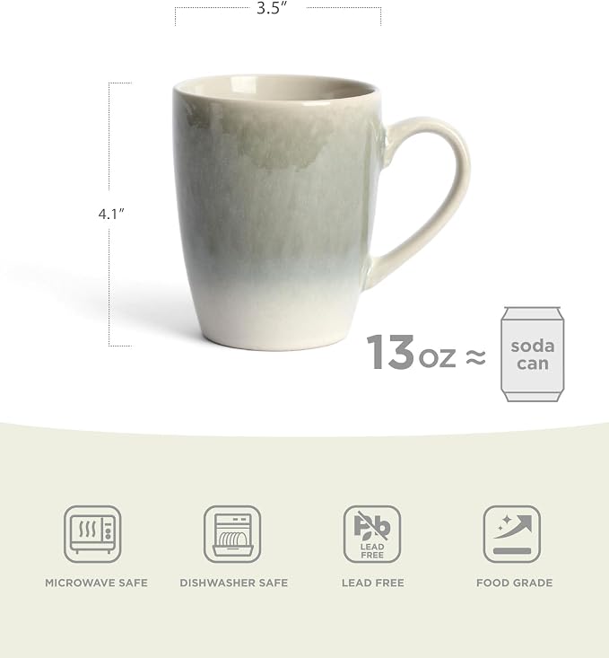 famiware Coffee Mugs Set, 13oz Mug Set of 4, Stoneware Cups - Image 2