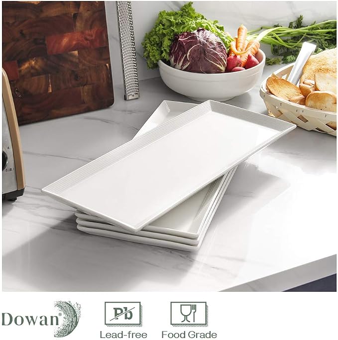 DOWAN 14.5" Rectangular Plates Set of 4 - Image 7