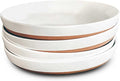 MORA Ceramic Flat Pasta Bowl Set of 4-35oz, Microwave Safe Plate by MORA