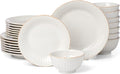 Lenox French Perle Groove White Stoneware 24-Piece Dinnerware Set by Lenox