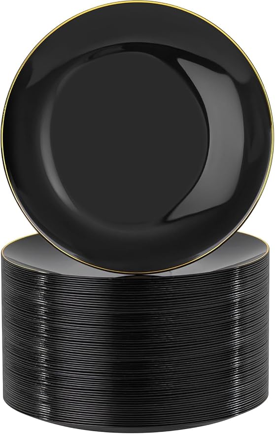 Nervure 100PCS Black Plastic Plates by Nervure